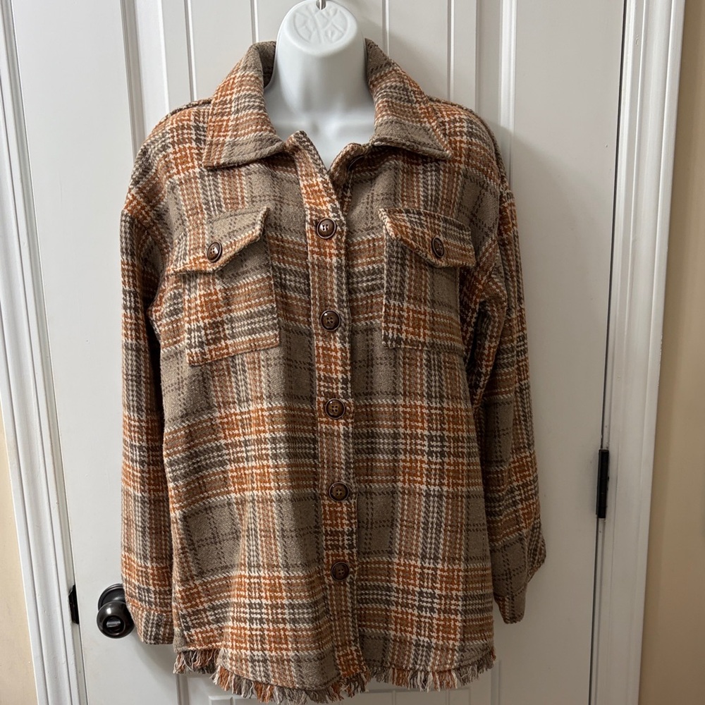 Kori Plaid Button-Up Jacket Size S